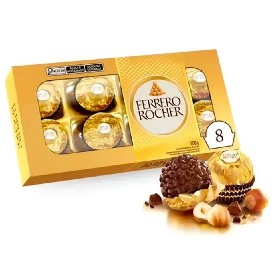 Caixa de Bombons Ferrero Rocher 8 unidades